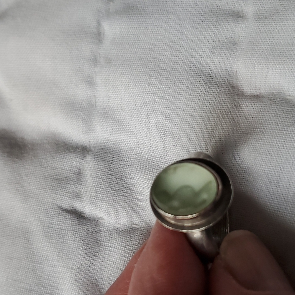 Blue seaglass silver ring - Picture 8 of 10